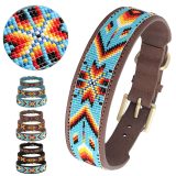 Handmade Beaded Genuine Leather Dog Collar